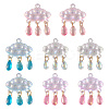 8PCS 4Colors Acrylic & Handmade Gold Sand Lampwork Pendants PALLOY-TA0002-45-1