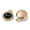 Brass with Glass and Imitation Agate Pendants KK-Q030-26G-2