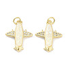Brass Micro Pave Clear Cubic Zirconia Pendants KK-L213-036G-1