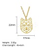 304 Stainless Steel Geometric Artistic Hollow Animal Pendant Necklaces JK0174-14-1