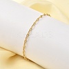 Brass Link Cable Chain Bracelet for Women BJEW-A065-02G-3