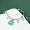 304 Stainless Steel Enamel  Charms Bracelets BJEW-C114-12G-2
