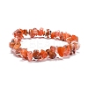 Carnelian(Dyed) Chips Stretch Bracelets BJEW-JB01308-04-2