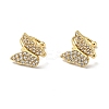 Clear Cubic Zirconia Butterfly Cuff Earrings EJEW-G295-15G-1