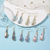 Irregular Nugget & Star Dyed Natural Quartz Crystal Dangle Earrings EJEW-JE05704-02-2