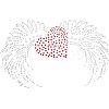 Heart with Wing Glitter Hotfix Rhinestone DIY-WH0301-41-1