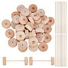 36Pcs Unfinished Wood Wheels Toys AJEW-DR0001-53-1