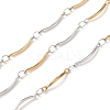 Two Tone 304 Stainless Steel Curved Bar Link Chains CHS-G049-01GP-1