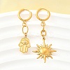 Sun & Palm 304 Stainless Steel Micro Pave Clear Cubic Zirconia Hoop Earrings EJEW-B140-09G-1