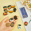14Pcs 8 Styles Graduation Season Theme Silicone Focal Beads SIL-SC0002-18-3