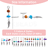 8 Sets 4 Styles Natural Mixed Gemstone Chip Pendants with Wood Beads FIND-FH0009-13-2