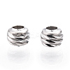 Rhodium Plated 925 Sterling Silver Beads STER-T004-78P-3mm-2