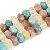 Natural Lemon Quartz & Flower Amazonite & Sunstone Beads Strands G-N358-01A-07-2