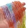 Transparent Painted Glass Beads Strands X1-DGLA-A034-T1mm-A12-2