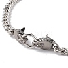201 Stainless Steel Curb Chains Necklace with Wolf Clasps for Men Women NJEW-E155-07P-1-4