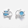 Synthetic Turquoise Kitten Pendants G-J386-C03-2