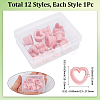 12Pcs 12 Styles Plastic Clay Pressed Molds DIY-WH20048-071-2