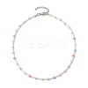Acrylic and Glass Round Bead Necklaces NJEW-JN04876-3