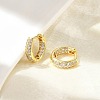 Brass Micro Pave Clear Cubic Zirconia Hoop Earrings EJEW-D311-101G-2