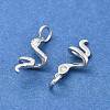 925 Sterling Silver Micro Pave Clear Cubic Zirconia Snake Pendants STER-D302-06S-2