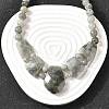 Natural Labradorite Faceted Bib Graduated Beaded Necklaces for Women NJEW-B128-01P-1