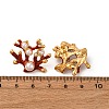 304 Stainless Steel Enamel Coral Shape Stud Earrings EJEW-L304-11G-5