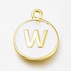 Brass Enamel Pendants KK-H103-01W-G-1
