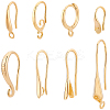 40Pcs 8 Style Rack Plating Eco-friendly Brass Hoop Earring Findings KK-FH0004-08-1