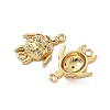 Brass Micro Pave Clear Cubic Zirconia Sea Animal Connector Charms KK-P325-03G-2