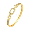 Brass Micro Pave Clear Cubic Zirconia Hollow Rectangle Hinged Bangles for Woman BJEW-M312-03D-G-1