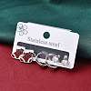 3 Pairs 3 Styles Christmas 304 Stainless Steel Hoop & Stud Earring Sets for Women EJEW-K279-16P-01-1