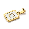 PVD Vacuum Plating 304 Stainless Steel Pave Natural White Shell Pendants STAS-S130-03G-C-2