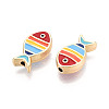 Light Gold Tone Alloy Enamel Beads FIND-N011-13KCG-01-2