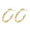 C-Shaped Brass Micro Pave Clear Cubic Zirconia Stud Earrings EJEW-A132-14G-4