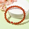 Natural Carnelian Round Beaded Stretch Bracelets BJEW-JB09881-05-2
