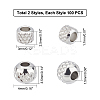 200Pcs 2 Style 304 Stainless Steel Beads STAS-DC0005-27-5