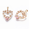 Brass Micro Cubic Zirconia Pendants KK-N235-026C-2