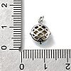 Flat Round Brass with Glass Charms KK-G525-01P-01-3