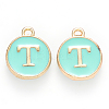 Golden Plated Alloy Enamel Charms ENAM-S118-05T-1