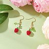 Handmade Glass Seed Beads Apple Dangle Earrings EJEW-MZ00575-05-1