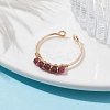 Copper Wire Wrapped Natural Garnet Open Ring RJEW-JR00630-04-2