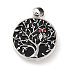 Natural Obsidian Tree of Life with Owl Pendants G-L524-15AS-10-1