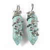 Natural & Synthetic Mixed Gemstone Double Terminal Pointed Pendants G-C144-03P-2