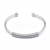 Non-Tarnish 304 Stainless Steel Open Cuff Bangle for Girl Women LS-BJEW-N013-008P-1