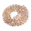 Electroplate Transparent Glass Beads Strands EGLA-N024-01A-C05-2