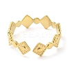 304 Stainless Steel Rhombus Open Cuff Ring for Women X-RJEW-I098-30G-3