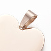 304 Stainless Steel Mirror Polished Finish Stamping Blank Tag Pendants STAS-F214-02RG-3