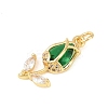 Brass Micro Pave Clear Cubic Zirconia Pendants KK-F931-13G-01-2