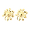 304 Stainless Steel Flower Stud Earrings EJEW-P312-03A-G-4