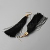 Cotton Tassel Dangle Earrings EJEW-WH0012-045-2